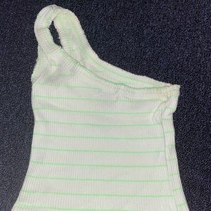 UO one shoulder stripped knit tank